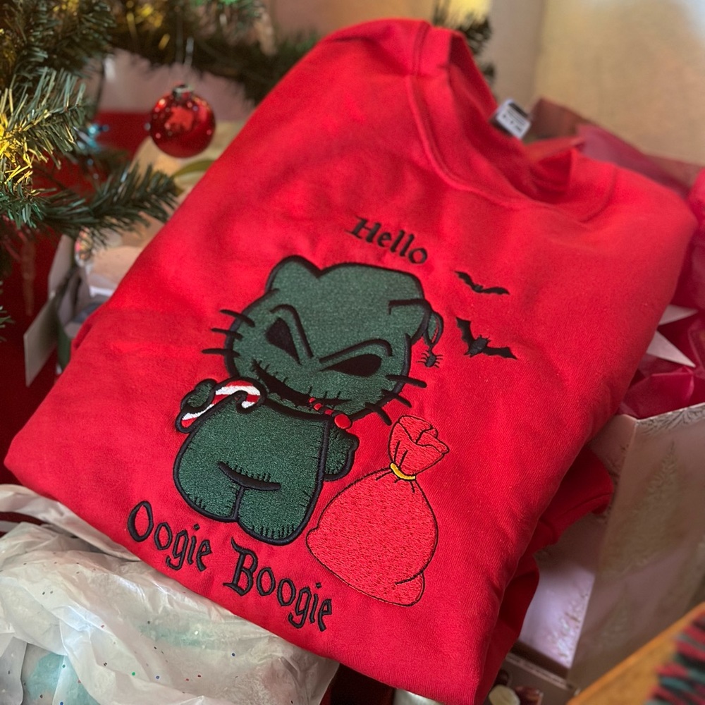 Oogie Boogie x Hello Kitty Embroidery Sweater